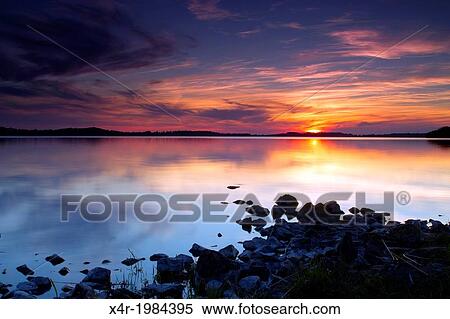Sunset over Lough Owel, near Mullingar, County Westmeath, Ireland View Large Photo Image Stock Photography - Sunset over Lough Owel, near Mullingar, County Westmeath, Ireland. Fotosearch