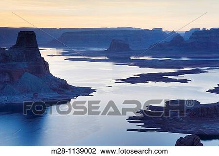Sunset over Padre Bay and Lake Powell from Alstrom Point, Glen Canyon National Recreation Area Utah View Large Photo Image Stock Image - Sunset over Padre Bay and Lake Powell from Alstrom Point, Glen Canyon National Recreation Area Utah. Fotosearch
