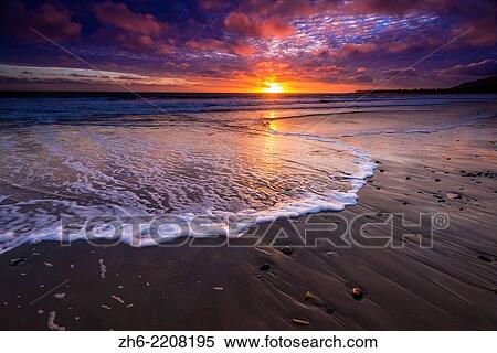 Sunset over the Channel Islands from Ventura State Beach, Ventura, California USA. View Large Photo Image Stock Photography - Sunset over the Channel Islands from Ventura State Beach, Ventura, California USA.. Fotosearch