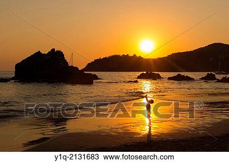Sunset, Playa La Ropa, Zihuatanejo, Guerrero, Mexico. View Large Photo Image Stock Image - Sunset, Playa La Ropa, Zihuatanejo, Guerrero, Mexico.. Fotosearch