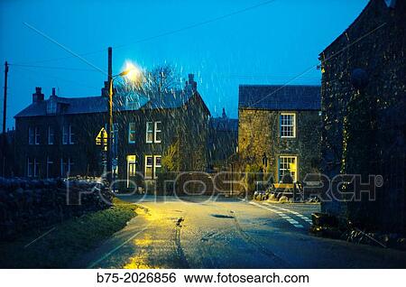 Sunset snowing in the village of Kettlewell in Yorkshire Dales, England, UK View Large Photo Image Stock Photograph - Sunset snowing in the village of Kettlewell in Yorkshire Dales, England, UK. Fotosearch