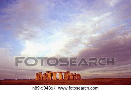 Stock Photo - Sunset. Stonehenge. Amesbury (English county of Wiltshire, Salisbury), England, UK. Fotosearch