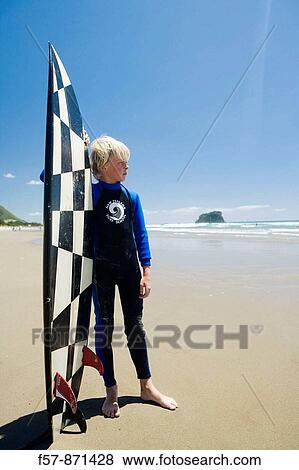 Stock Photo - Surf School in Mt Maunganui, North Island, New Zealand. Fotosearch