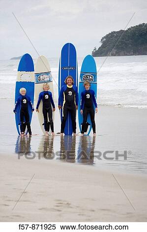 Stock Photography - Surf School in Mt Maunganui, North Island, New Zealand. Fotosearch