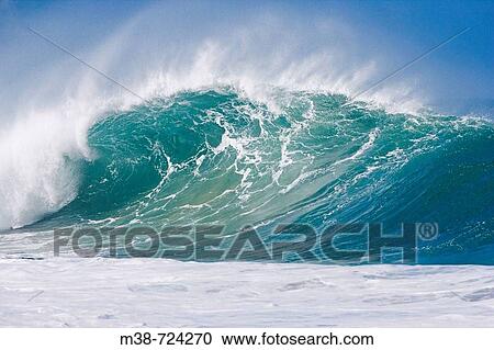Surf wave, Oahu, Hawaii, USA View Large Photo Image Stock Image - Surf wave, Oahu, Hawaii, USA. Fotosearch