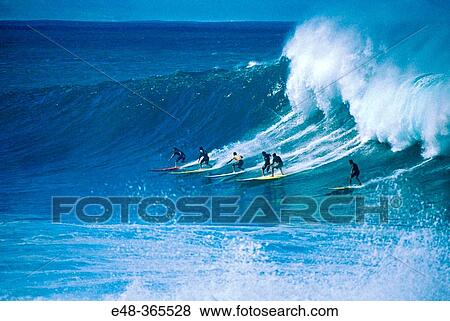 Surfing, Wiamea bay. Oahu, Hawaii. USA View Large Photo Image Stock Photo - Surfing, Wiamea bay. Oahu, Hawaii. USA. Fotosearch