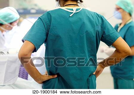 Picture - Surgeon, Surgery, Operating room, Onkologikoa Hospital, Oncology Institute, Case Center for prevention, diagnosis and treatment of cancer, Donostia, San Sebastian, Gipuzkoa, Basque Country, Spain. Fotosearch