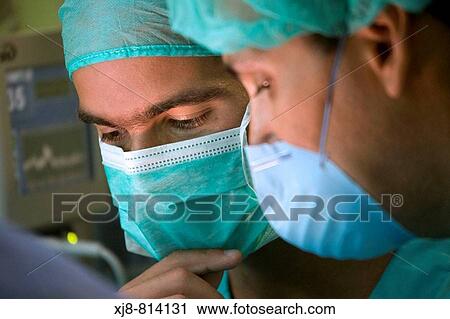 Stock Image - Surgeons. Hospital Universitario de Gran Canaria Doctor Negrin, Las Palmas de Gran Canaria. Canary Islands, Spain. Fotosearch