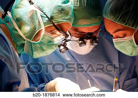 Picture - Surgeons, Vascular Operating Room, Surgery, Hospital Donostia, San Sebastian, Gipuzkoa, Basque Country, Spain. Fotosearch