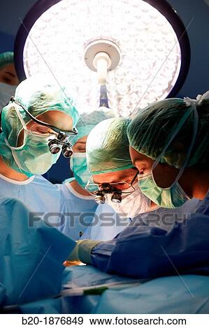 Stock Photo - Surgeons, Vascular Operating Room, Surgery, Hospital Donostia, San Sebastian, Gipuzkoa, Basque Country, Spain. Fotosearch