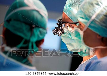 Stock Photography - Surgeons, Vascular Operating Room, Surgery, Hospital Donostia, San Sebastian, Gipuzkoa, Basque Country, Spain. Fotosearch