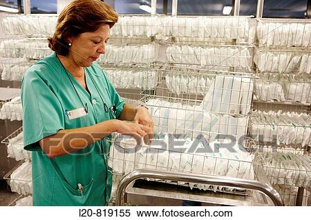 Stock Photography - Surgical instruments storage, sterilization plant. Hospital Universitario de Gran Canaria Doctor Negrin, Las Palmas de Gran Canaria. Canary Islands, Spain. Fotosearch