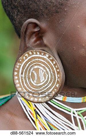 Picture - Surma girl. Near Kibish. Ethiopia.. Fotosearch