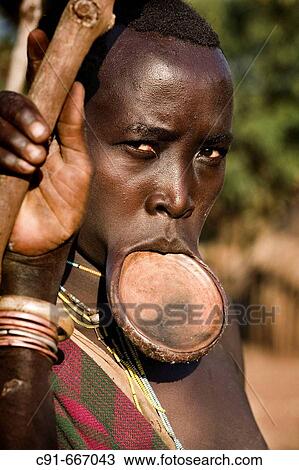 Surma woman. South Ethiopia View Large Photo Image Stock Image - Surma woman. South Ethiopia. Fotosearch