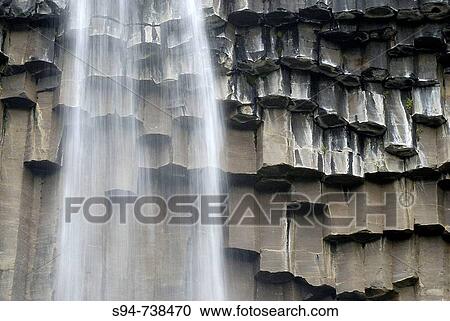 Stock Image - Svartifoss, Skaftafell National Park. Iceland. Fotosearch