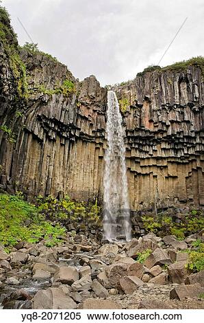 Stock Photography - Svartifoss Waterfall, Iceland, Atlantic Ocean. Fotosearch