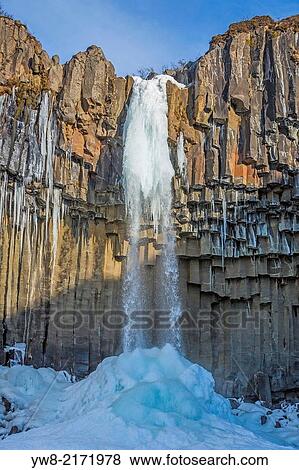 Stock Photo - Svartifoss Waterfall, Iceland.. Fotosearch