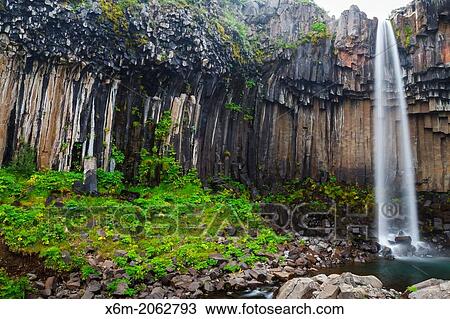 Svartifoss waterfall. Skaftafell National Park. Iceland, Europe. View Large Photo Image Stock Image - Svartifoss waterfall. Skaftafell National Park. Iceland, Europe.. Fotosearch