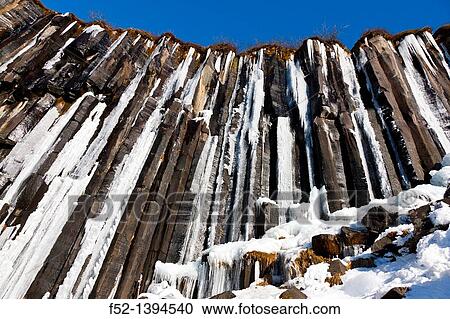 Stock Image - Svartifoss waterfall, Southern Iceland, Iceland, Europe.. Fotosearch