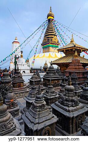 Stock Image - Swayambhunath, the Monkey Temple, Kathmandu, Nepal. Fotosearch