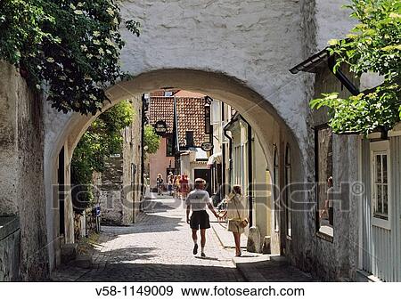 Sweden, Gotland island, World Heritage Site, Hanseatic town of Visby View Large Photo Image Stock Photo - Sweden, Gotland island, World Heritage Site, Hanseatic town of Visby. Fotosearch