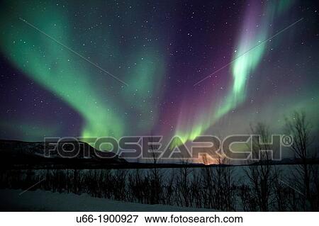 Sweden, Lappland, Gallivare, Aurora borealis View Large Photo Image Stock Photo - Sweden, Lappland, Gallivare, Aurora borealis. Fotosearch