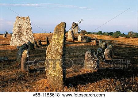 Sweden, Oland island, Gettlinge, Viking tomb View Large Photo Image Stock Photo - Sweden, Oland island, Gettlinge, Viking tomb. Fotosearch
