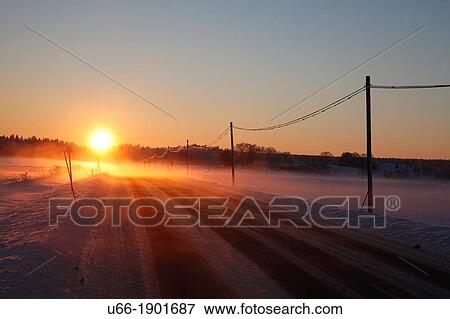 Sweden, Sodermanland, Morko, Winter landscape at sunrise View Large Photo Image Stock Photo - Sweden, Sodermanland, Morko, Winter landscape at sunrise. Fotosearch