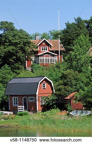 Stock Image - Sweden, Stockholm Archipelago, Sodermoja. Fotosearch