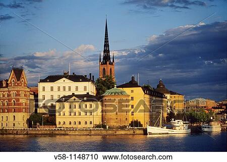 Sweden, Stockholm, Gamla Stan Old town, Riddarholmen Island View Large Photo Image Stock Image - Sweden, Stockholm, Gamla Stan Old town, Riddarholmen Island. Fotosearch