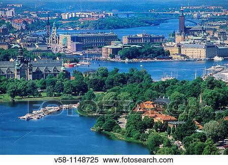 Sweden, Stockholm, The city from above View Large Photo Image Stock Photography - Sweden, Stockholm, The city from above. Fotosearch