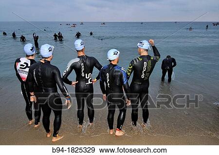 Swimming, triathlon competition, Barcelona, Catalonia, Spain View Large Photo Image Stock Photo - Swimming, triathlon competition, Barcelona, Catalonia, Spain. Fotosearch