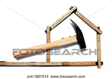 Symbol for carpentry, hammer and meter View Large Photo Image Picture - Symbol for carpentry, hammer and meter. Fotosearch