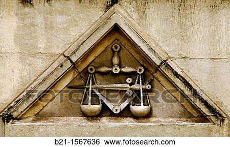 Symbol of Justice on the Freemasons? House at Perigueux, Dordogne, Aquitaine, France View Large Photo Image Stock Photograph - Symbol of Justice on the Freemasons? House at Perigueux, Dordogne, Aquitaine, France. Fotosearch