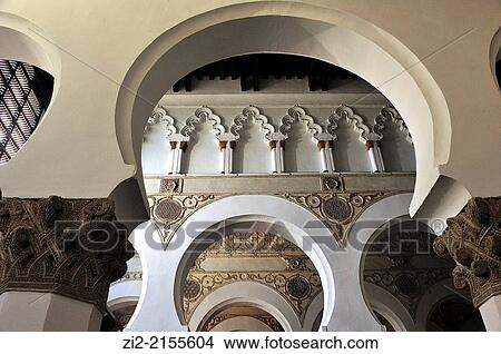 Synanogue of Santa Maria la Blanca, XIIth century, Toledo, Spain View Large Photo Image Picture - Synanogue of Santa Maria la Blanca, XIIth century, Toledo, Spain. Fotosearch