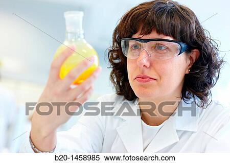 Stock Photography - Synthesized product, synthesis lab, IkerChem research lab, design and synthesis of new chemical entities with therapeutic applications in oncology. Fotosearch