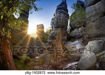 Stock Image - Szczeliniec Maly - Table National Park, Poland, Europe. Fotosearch