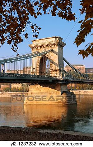 Szecheni Lanchid Chain Bridge Suspension bridge over the Danube betwen Buda & Pest Budapest Hungary View Large Photo Image Stock Image - Szecheni Lanchid Chain Bridge Suspension bridge over the Danube betwen Buda & Pest Budapest Hungary. Fotosearch