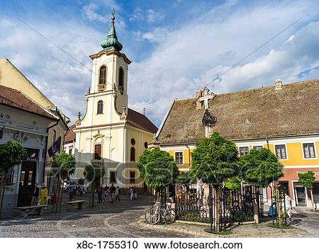 Szentendre near Budapest Main Square foe ter with plague Column and the Blagovescenska church Szentendre View Large Photo Image Stock Image - Szentendre near Budapest Main Square foe ter with plague Column and the Blagovescenska church Szentendre. Fotosearch
