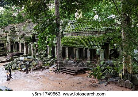 Stock Image - Ta Prohm is the modern name of a temple at Angkor, Siem Reap Province, Cambodia. Fotosearch