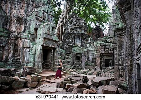 Ta Prom temple Angkor site Cambodia View Large Photo Image Stock Image - Ta Prom temple Angkor site Cambodia. Fotosearch
