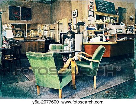 Table and chairs in coffee house, Vienna, Austria. View Large Photo Image Stock Image - Table and chairs in coffee house, Vienna, Austria.. Fotosearch