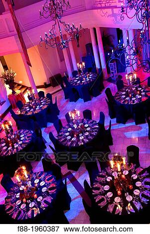 Stock Photo - table settings for a function, Kyalami, Johannesburg, South Africa. Fotosearch