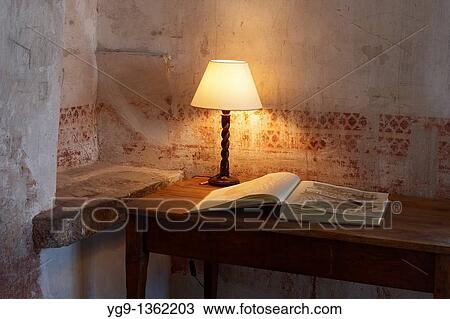 Table with Lamp and Book Girona Spain View Large Photo Image Stock Image - Table with Lamp and Book Girona Spain. Fotosearch
