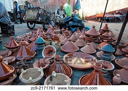 Tagine pots street stall in the souk of the medina, Marrakech, Morocco. View Large Photo Image Stock Image - Tagine pots street stall in the souk of the medina, Marrakech, Morocco.. Fotosearch