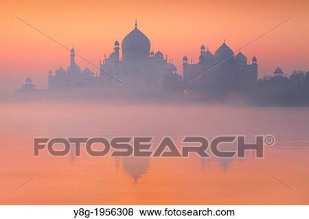 Taj Mahal and Yamuna River (In 1983 Taj Mahal became a UNESCO World Heritage Site), Agra, Uttar Pradesh, India. View Large Photo Image Stock Photo - Taj Mahal and Yamuna River (In 1983 Taj Mahal became a UNESCO World Heritage Site), Agra, Uttar Pradesh, India.. Fotosearch
