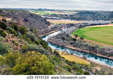 Picture - Tajo river in Zorita de los Canes Guadalajara Castilla la Mancha Spain. Fotosearch