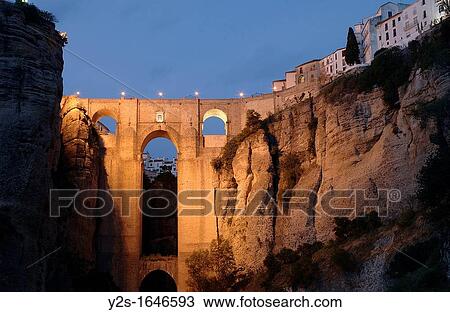 ? Tajo? y Puente Nuevo, Gorge and New Bridge, Ronda, Malaga-province, Region of Andalusia, Spain, Europe, View Large Photo Image Stock Image - ? Tajo? y Puente Nuevo, Gorge and New Bridge, Ronda, Malaga-province, Region of Andalusia, Spain, Europe,. Fotosearch
