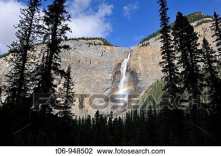Takakkaw Falls and rainbow Yoho National Park, Rocky Mountains, British Columbia, Canada View Large Photo Image Stock Image - Takakkaw Falls and rainbow Yoho National Park, Rocky Mountains, British Columbia, Canada. Fotosearch