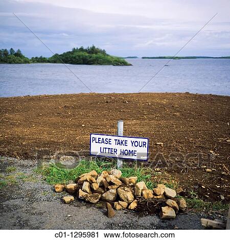 Take your litter home sign at picnic place by Lough Corrib lake, Connemara, county Galway, Ireland View Large Photo Image Stock Image - Take your litter home sign at picnic place by Lough Corrib lake, Connemara, county Galway, Ireland. Fotosearch